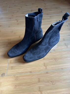 Madewell Idris Suede Ankle Boots Women's Dark Brown Chocolate